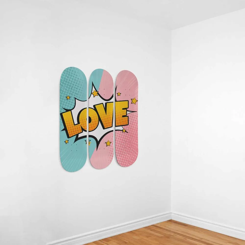 Epic Pop art LOVE Skateboard Wall Art