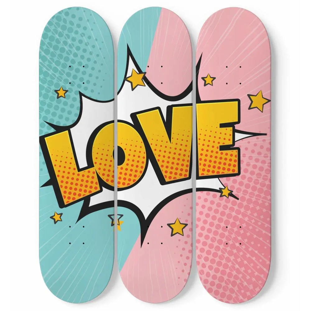 Epic Pop art LOVE Skateboard Wall Art