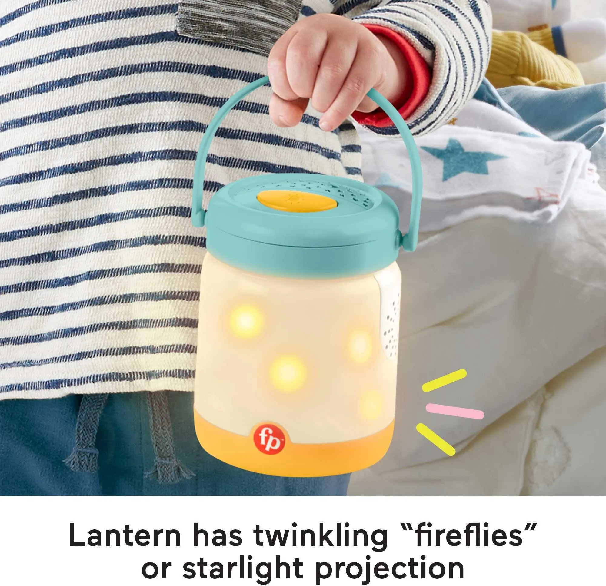 Fisher-Price Baby Bear & Firefly Soother, Light-up Nursery Sound Machine with take-Along Plush Toy for Babies and Toddlers