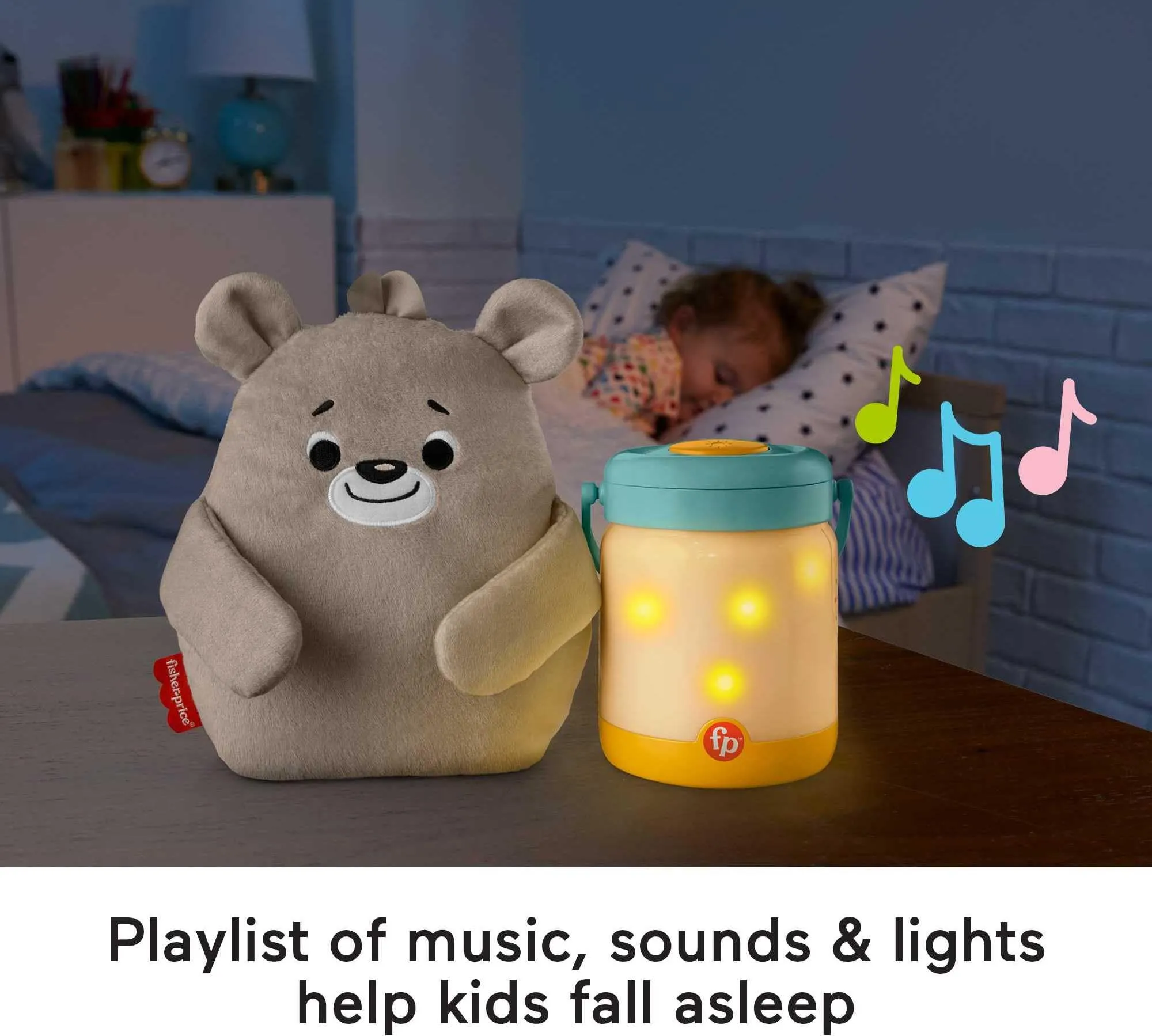Fisher-Price Baby Bear & Firefly Soother, Light-up Nursery Sound Machine with take-Along Plush Toy for Babies and Toddlers
