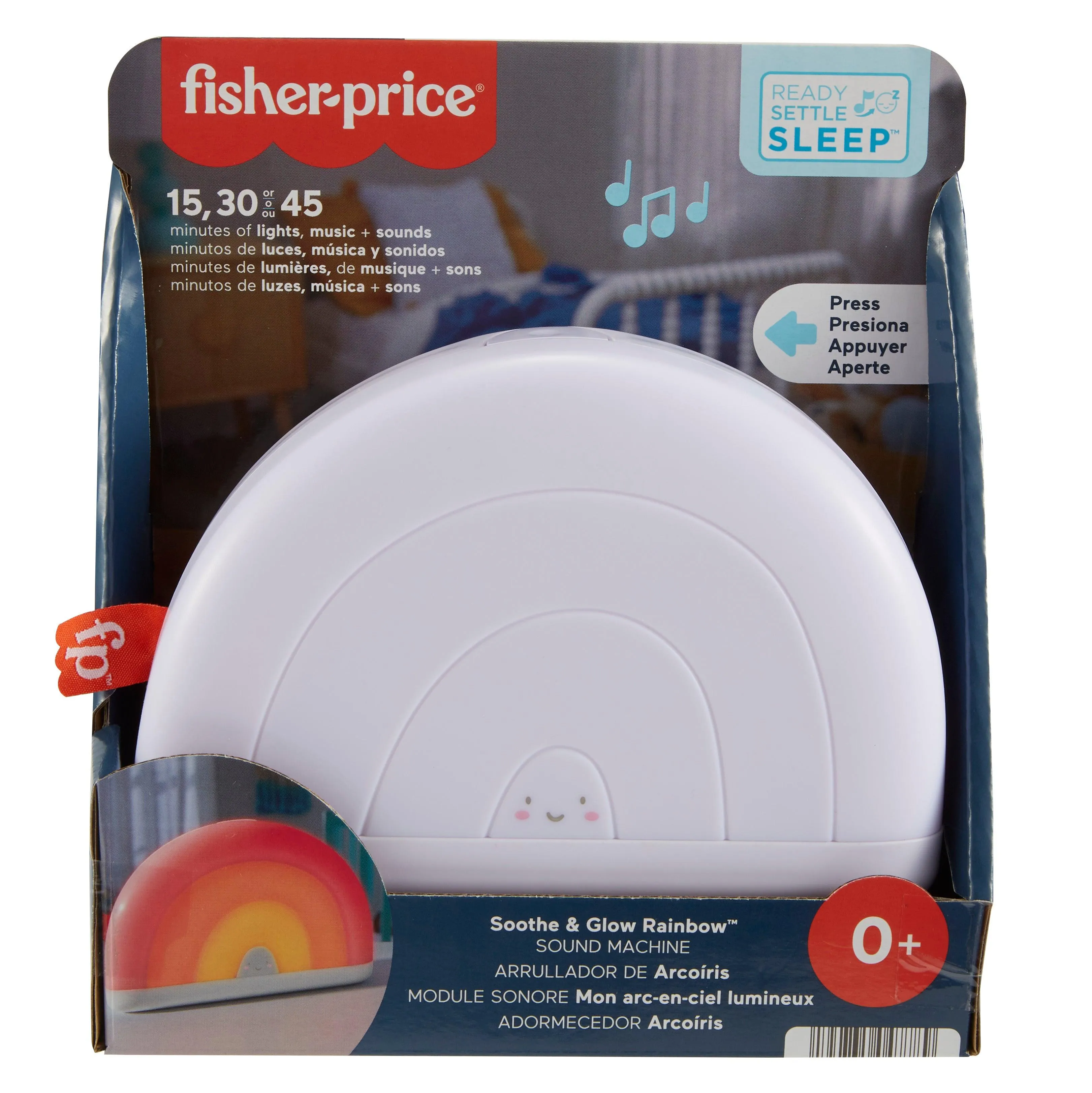 Fisher-Price Soothe & Glow Rainbow Sound Machine - with Music and Lights for Infant & Toddlers