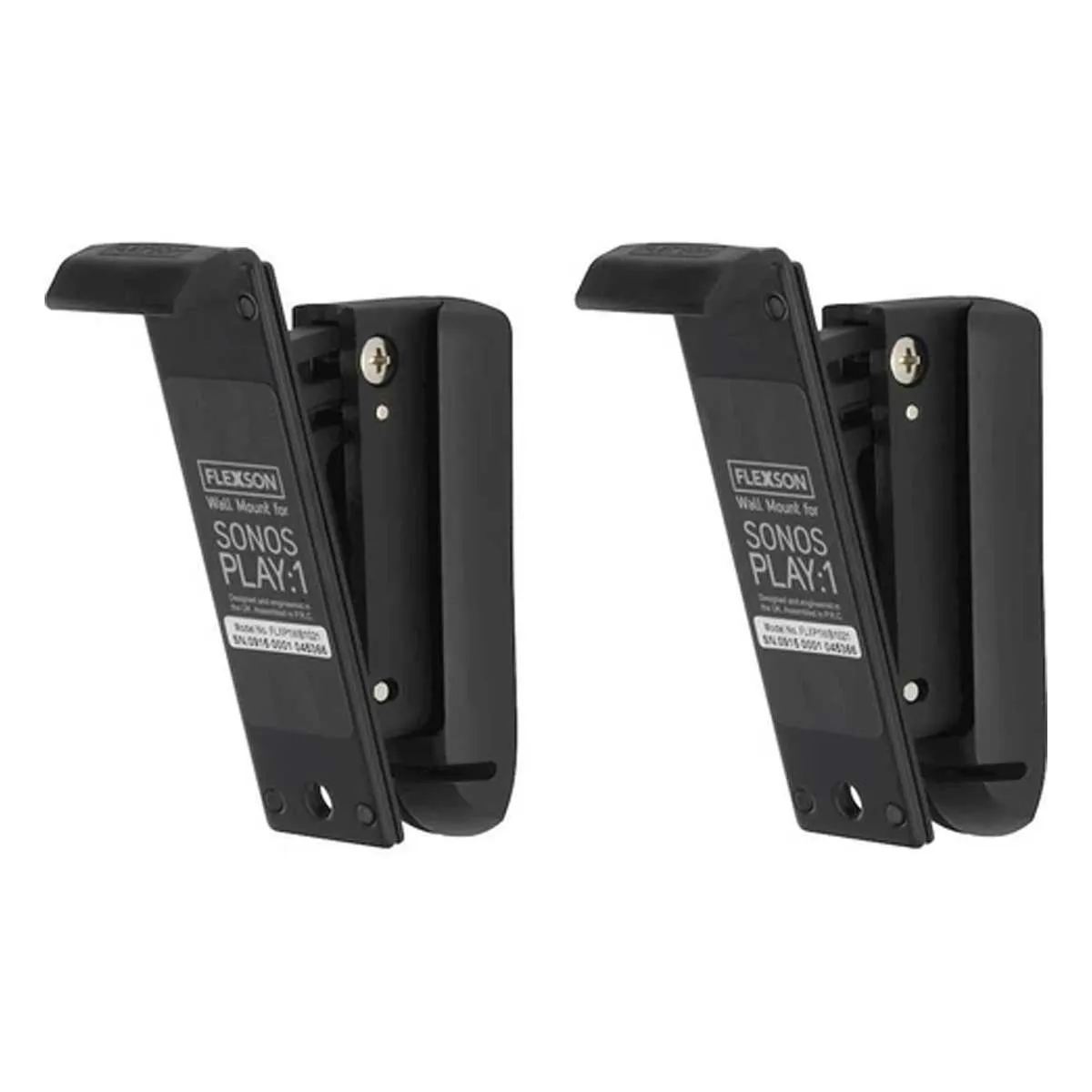 Flexson Wall Mount For Sonos Play:1 With Installation Hardware (Pair, Black)