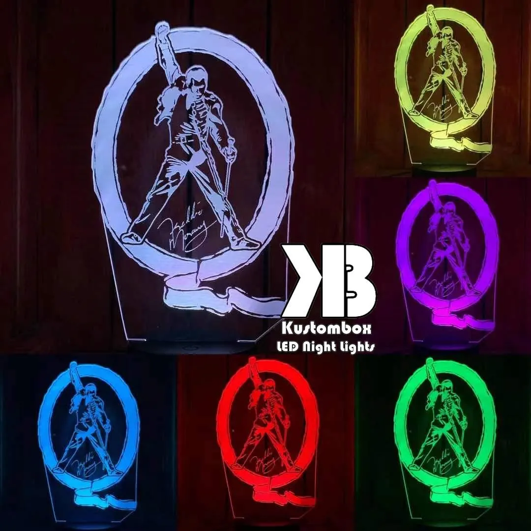 Freddie Mercury Queen Music Band 3D LED Night Light Lamp