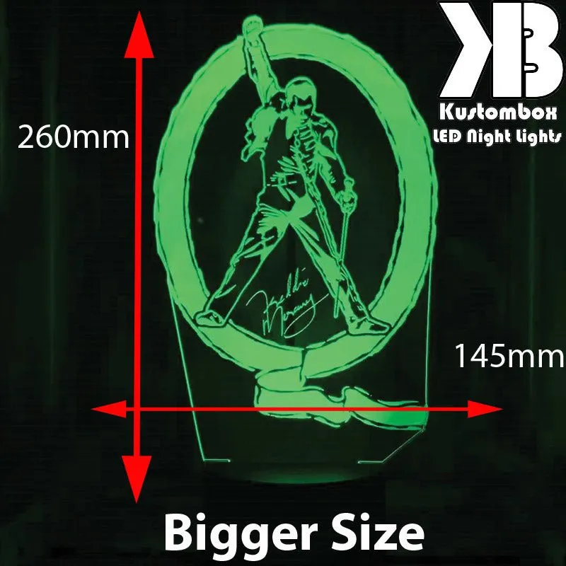 Freddie Mercury Queen Music Band 3D LED Night Light Lamp
