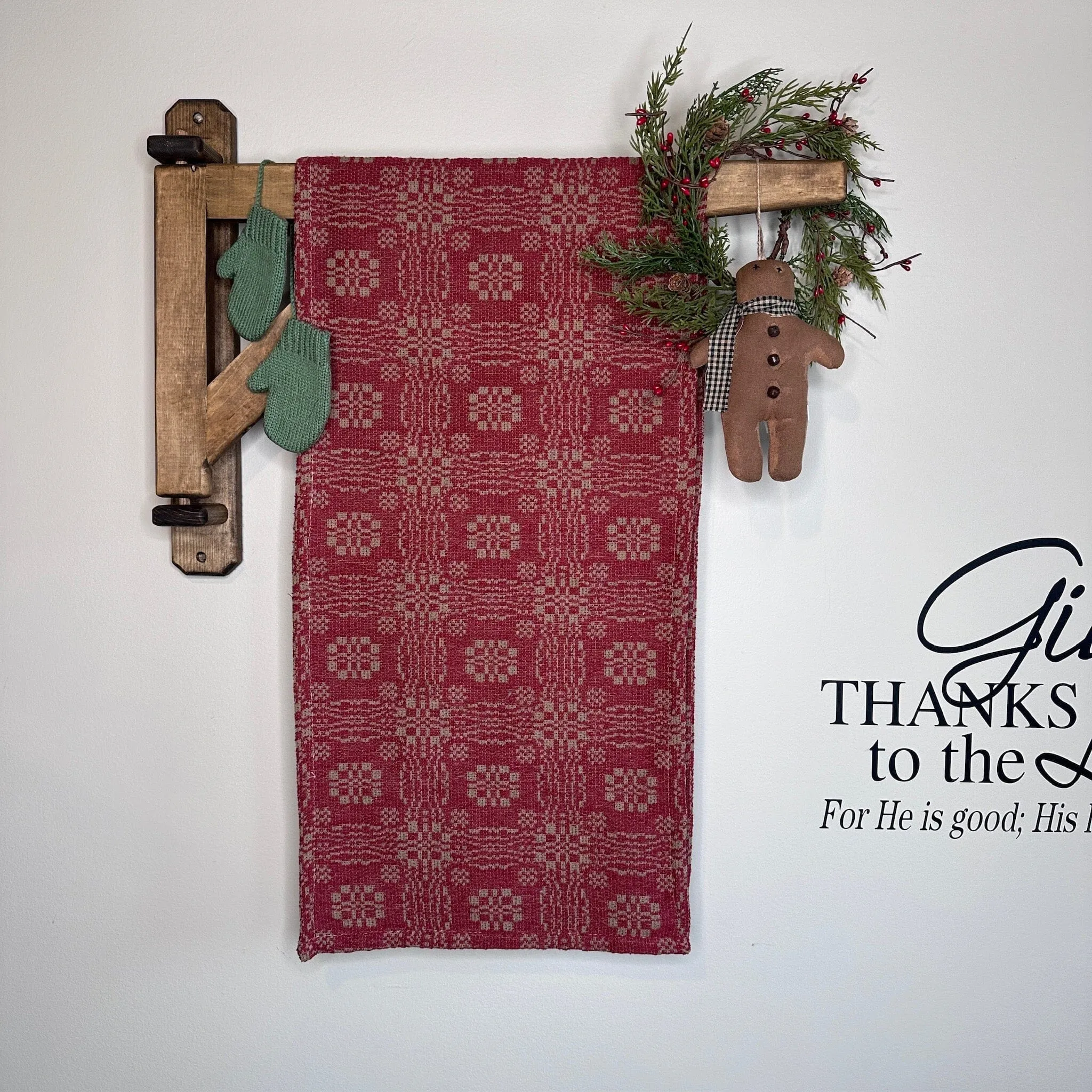 Handmade Stained Wood Blanket Crane 24"