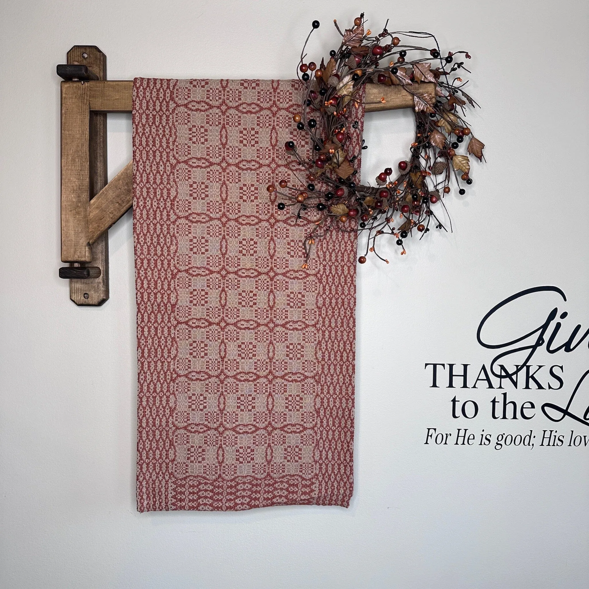 Handmade Stained Wood Blanket Crane 24"