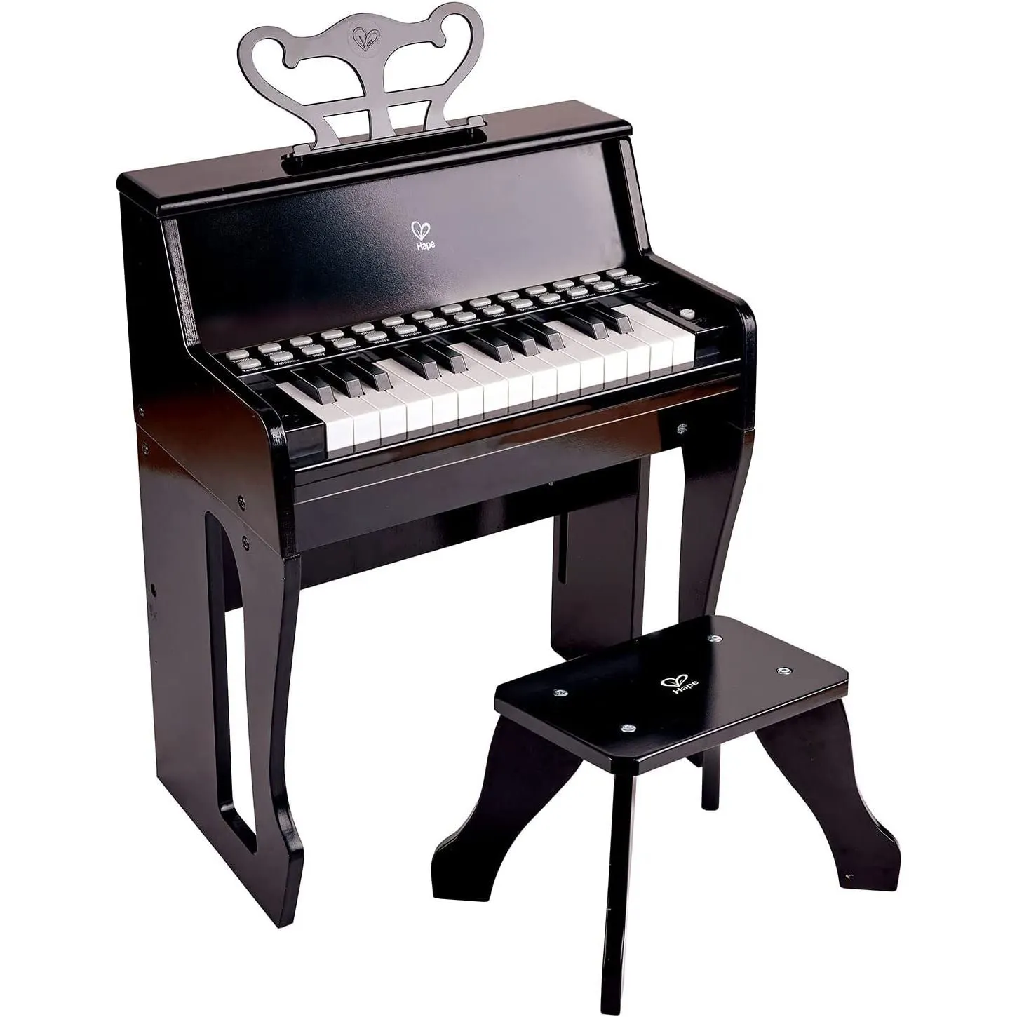 Hape Learn With Lights Black Piano w/ Stool