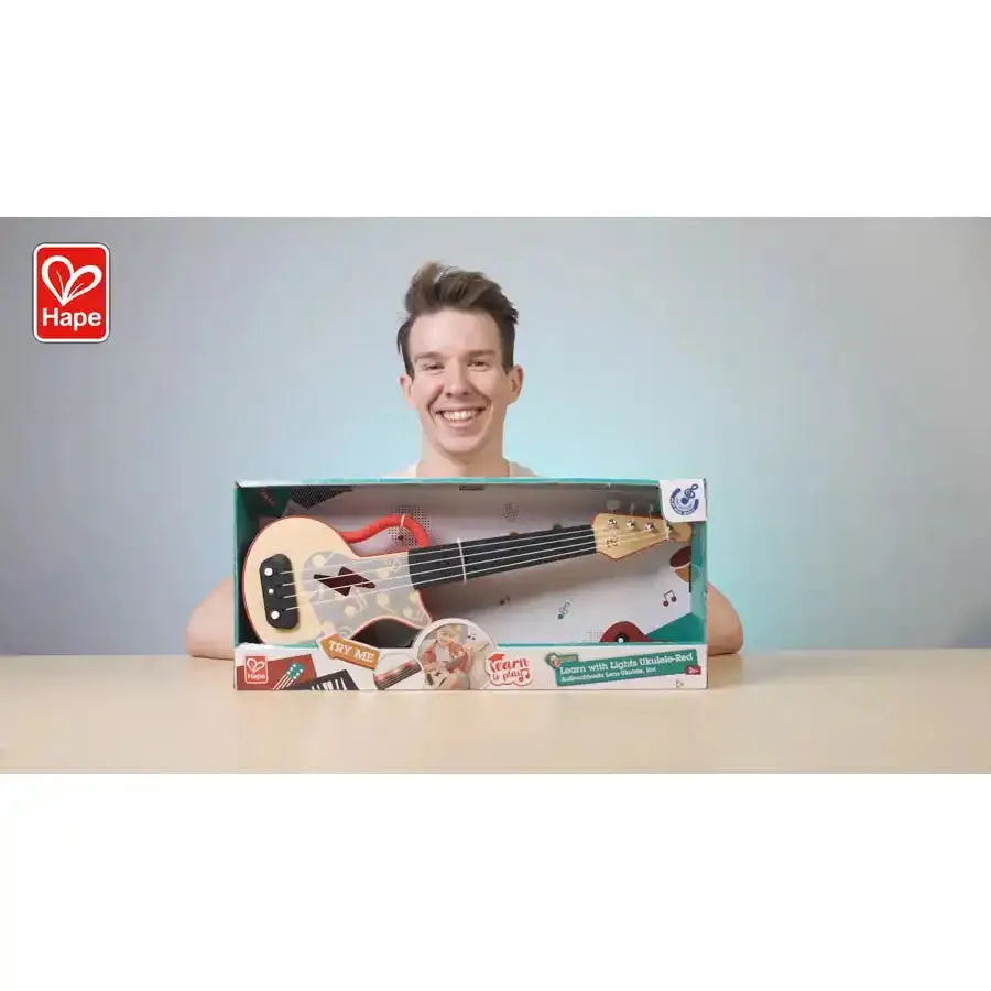 Hape Learn with Lights Ukulele - Red