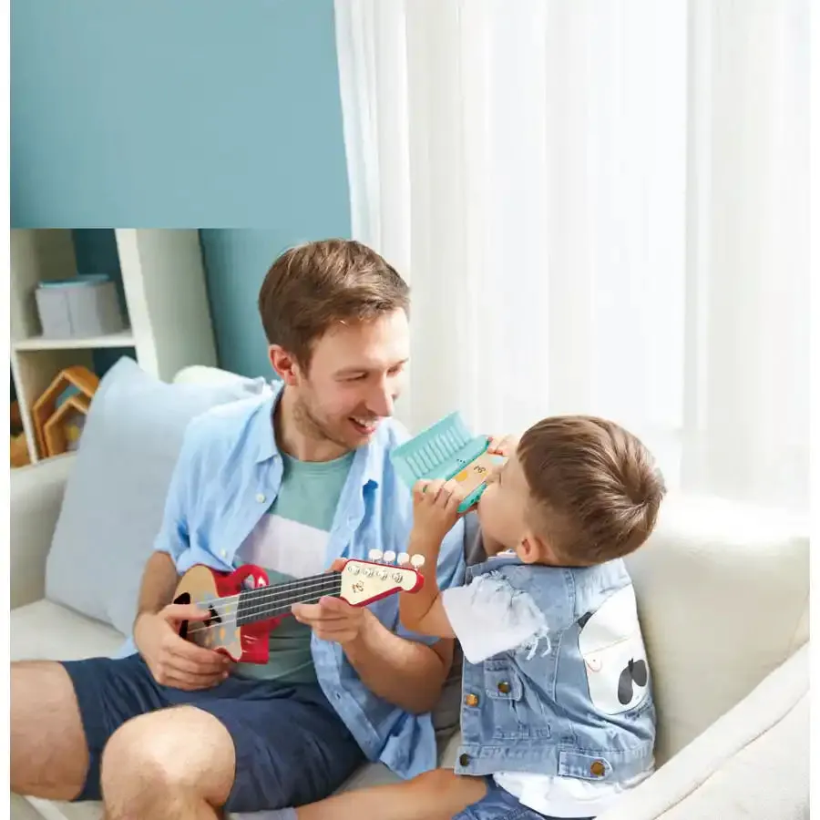 Hape Learn with Lights Ukulele - Red