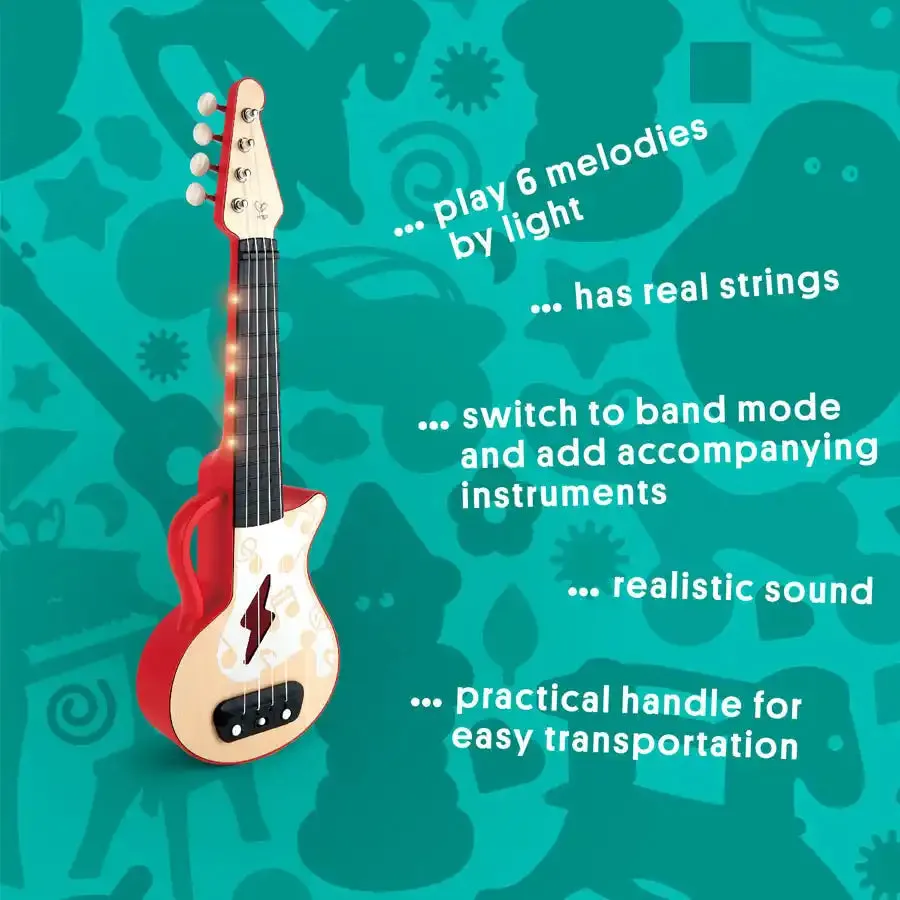 Hape Learn with Lights Ukulele - Red
