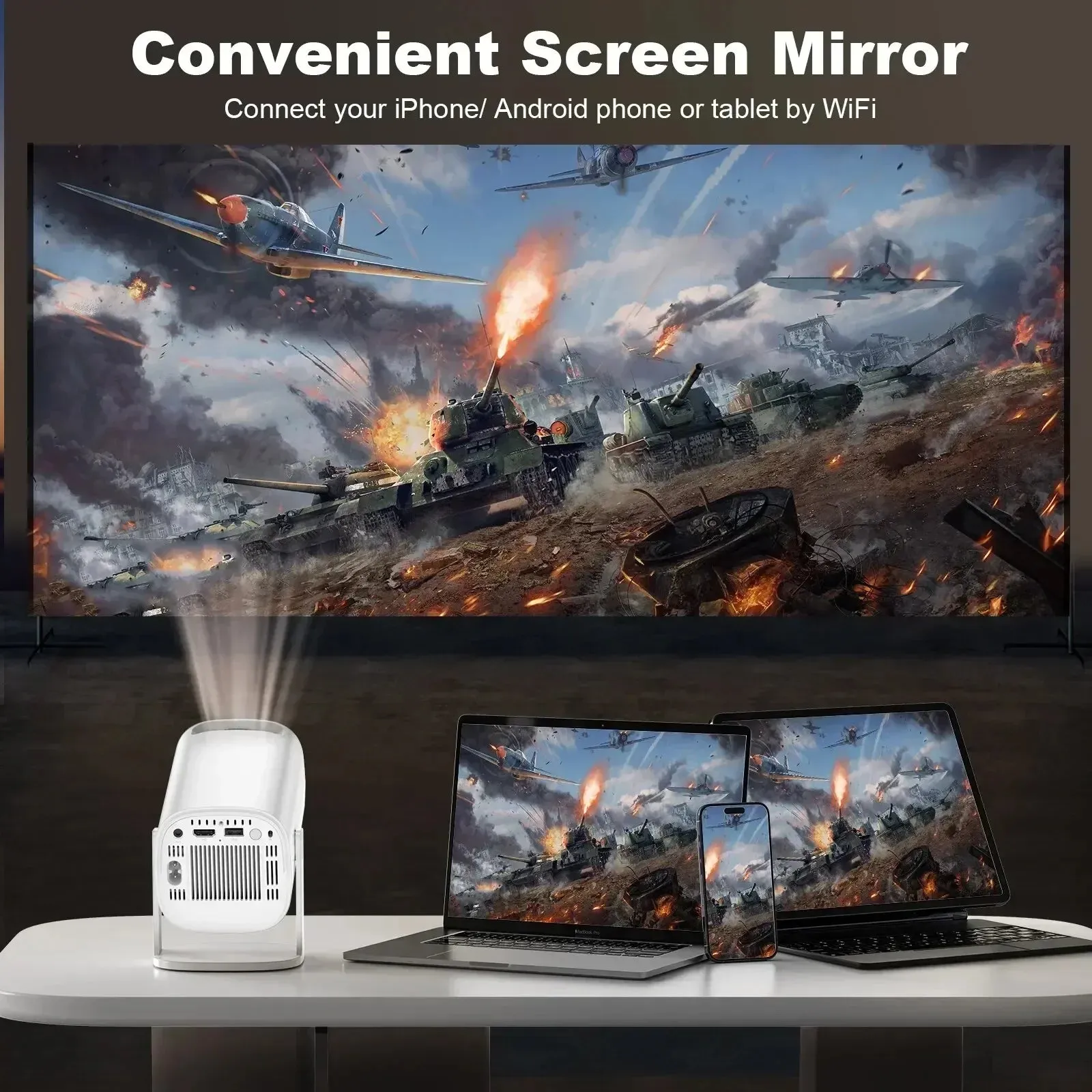 Home Cinema Outdoor Portable Projector