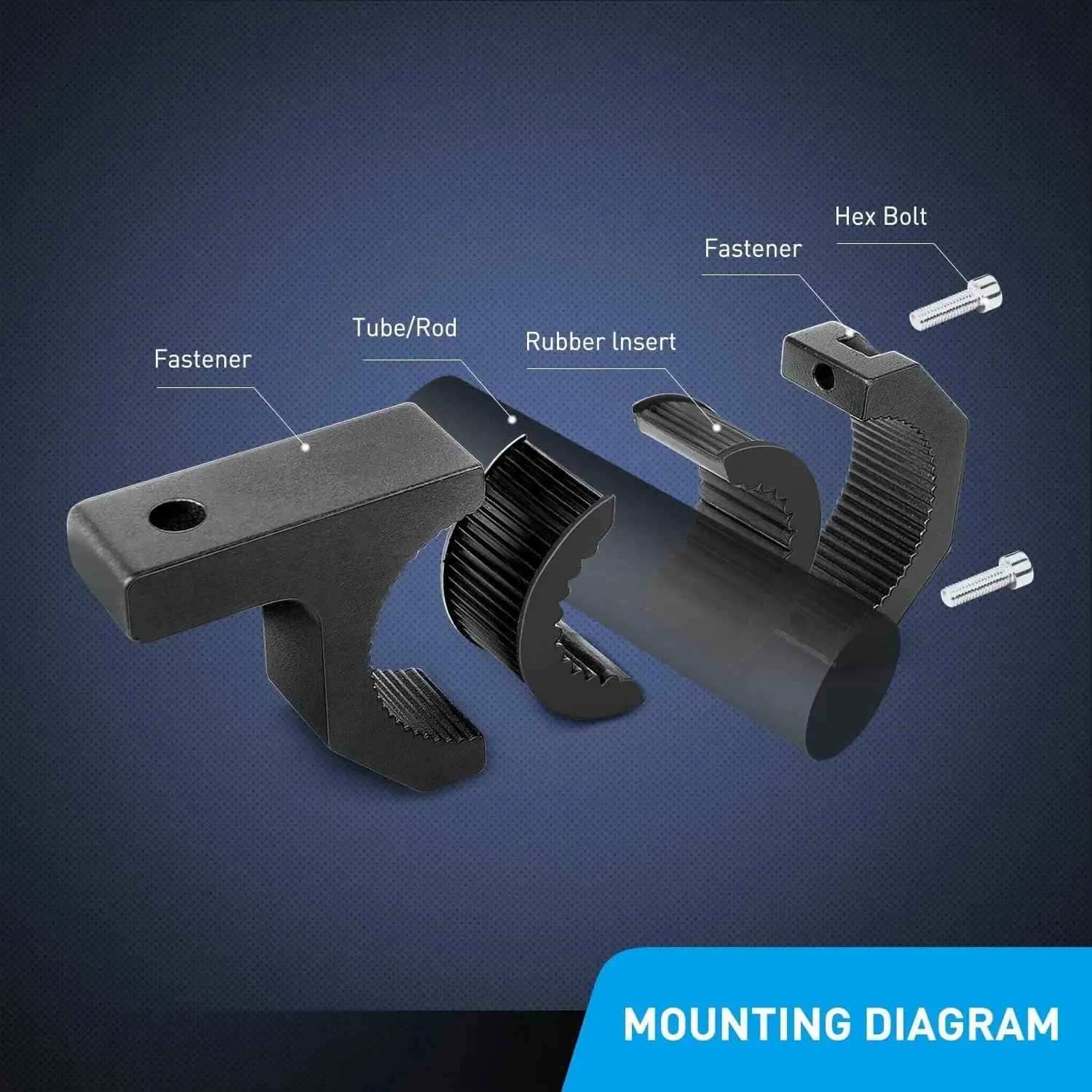 Horizontal Bar Clamp Mount Bracket Kits 1in-1.5in-1.75in-2in (Pair)