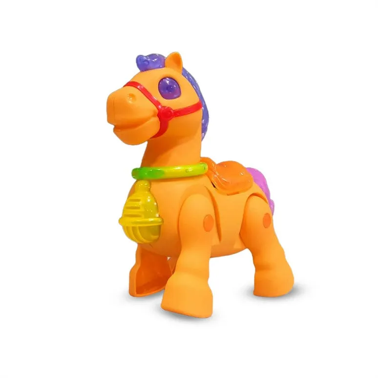 Horse Battery Operated Toy With Lights & Music, 3 Years - Orange