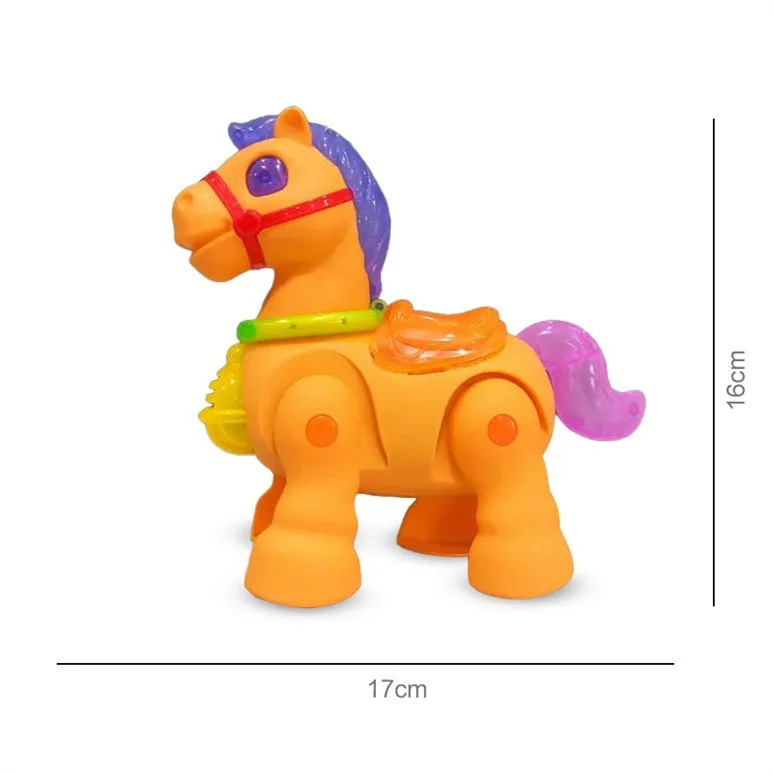 Horse Battery Operated Toy With Lights & Music, 3 Years - Orange