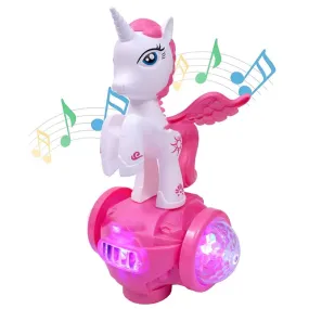 Hoverboard riding Unicorn Battery Toy with Lights & Music, 3 Years - White
