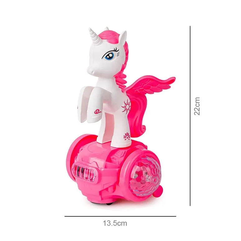 Hoverboard riding Unicorn Battery Toy with Lights & Music, 3 Years - White