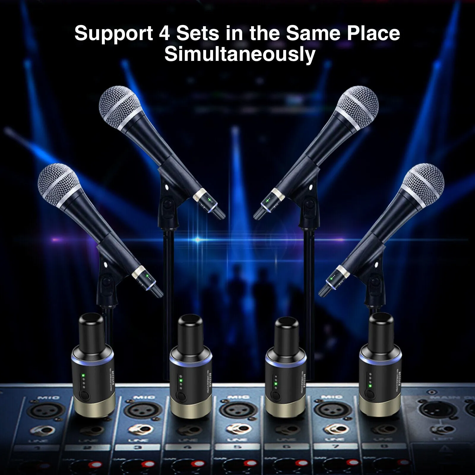 LEKATO MW-1 5.8G Wireless Dynamic Microphone System Plug-on XLR