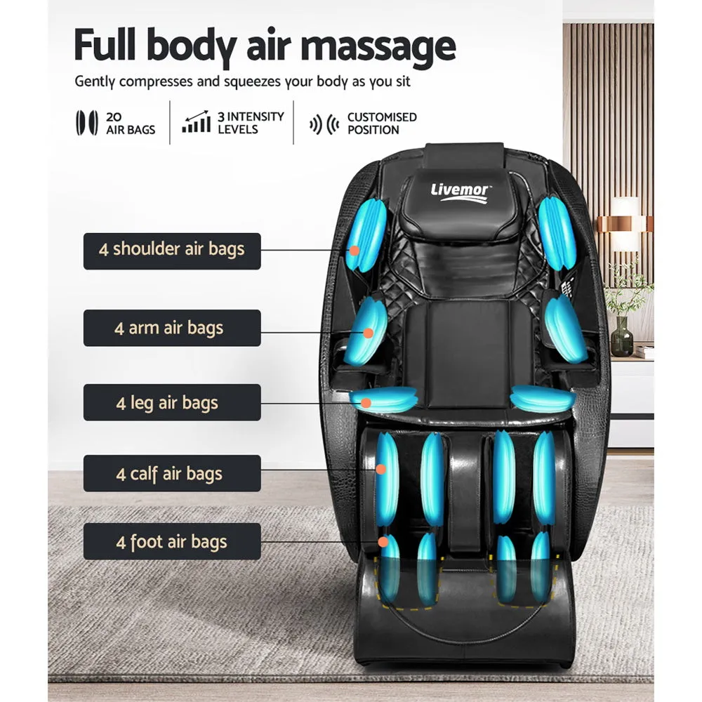 Livemor Massage Chair Zero Gravity Electric Massage Recliner Chair Deluxe Black