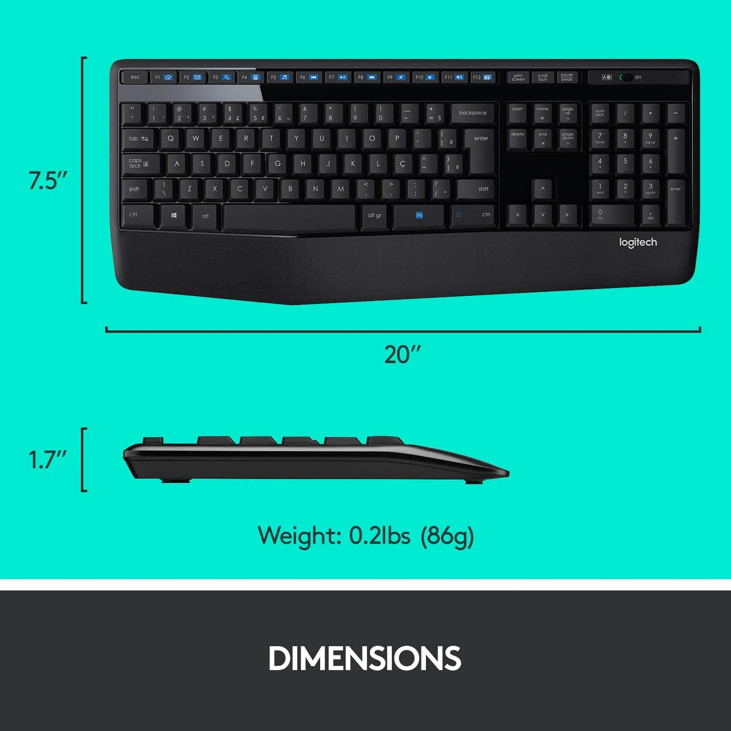 Logitech Wireless Combo Full-Sized Keyboard with Comfortable Right-Handed Mouse (Refurbished)