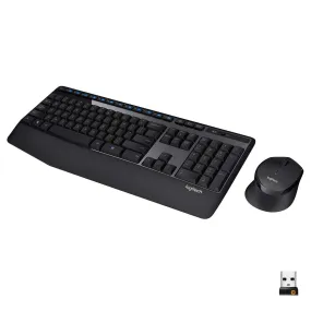 Logitech Wireless Combo Full-Sized Keyboard with Comfortable Right-Handed Mouse (Refurbished)