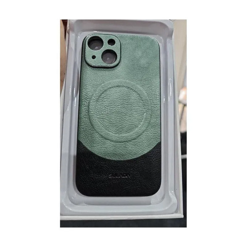 MagSafe Magnetic Leather Back Case for iPhone 14 - Green