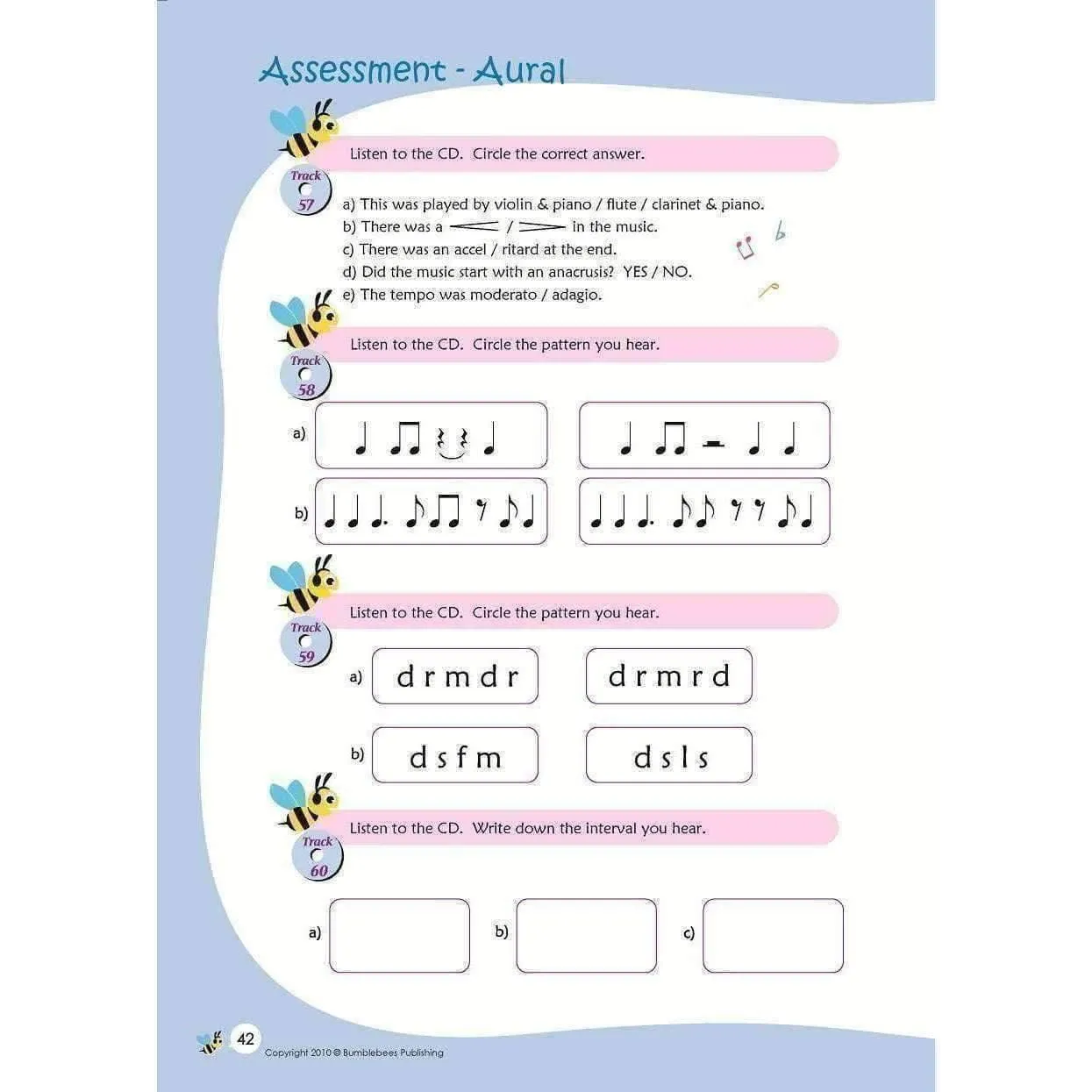 Music Bumblebees Aural & Theory Workbook C - ISBN 9780980717723