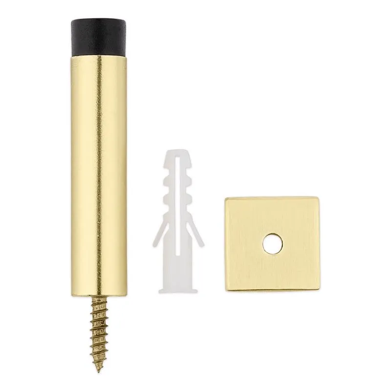 National Hardware Reed 1 in. W X 3 in. L Aluminum Brushed Gold Door Stop Mounts to door and wall