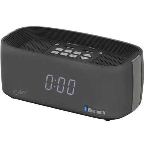 Nero Titanium Bluetooth Speaker Alarm Clock Radio