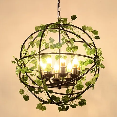 Net red plant chandelier music restaurant theme bar Coffee shop creative forest round cage decoration bar small chan