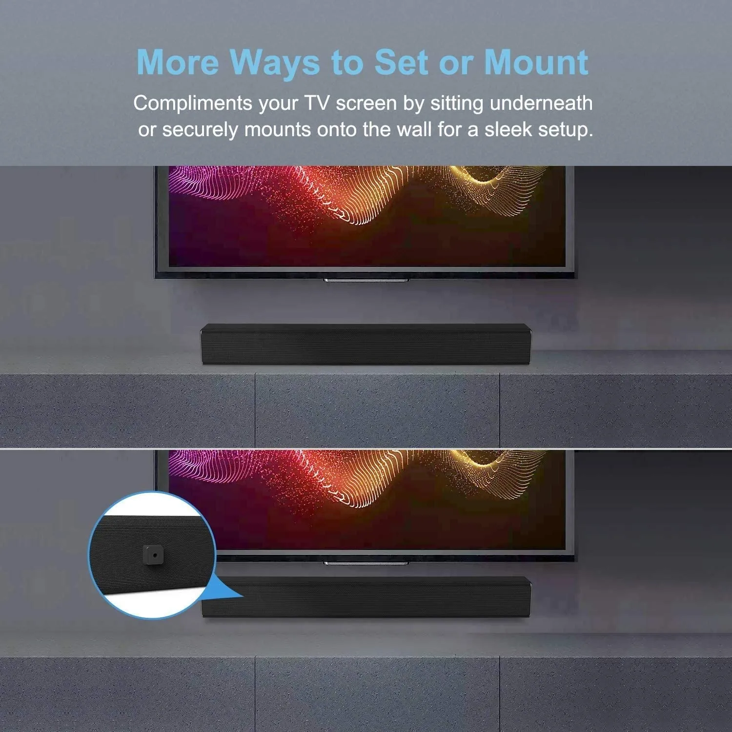 Norcent Black Mamba KB-2020 Series,Model MB-3221NS,2.1 Channel Bluetooth 5.0 TV Soundbar with Built-in Dual Subwoofer TV Speakers,100Watt 32 Inch Soundbar System, 2020 New Version
