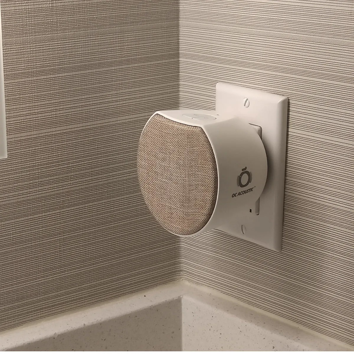 OC Acoustic Newport Plug-in Outlet Speaker with Bluetooth 5.1 and Built-in USB Type-A Charging Port - Set of 6 (Champagne/White and Charcoal/Black)