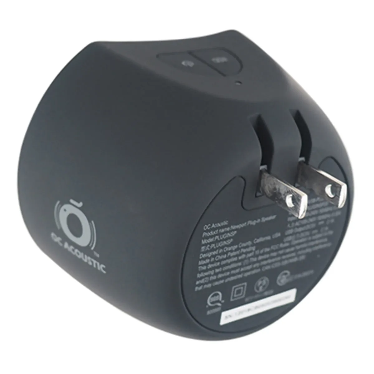 OC Acoustic Newport Plug-in Outlet Speaker with Bluetooth 5.1 and Built-in USB Type-A Charging Port - Set of 6 (Champagne/White and Charcoal/Black)