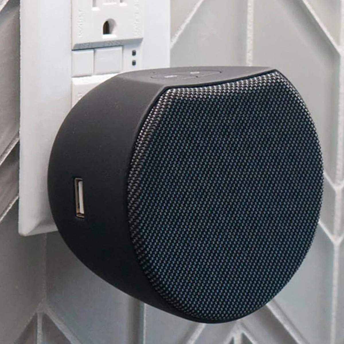 OC Acoustic Newport Plug-in Outlet Speaker with Bluetooth 5.1 and Built-in USB Type-A Charging Port - Set of 6 (Champagne/White and Charcoal/Black)
