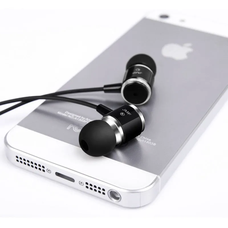 Original JMF 3.5mm Earphones Headphones For IPhone 5 5S 4 6 Plus Samsung Xiaomi MP3 MP4 MP5 High Quality Best Bass