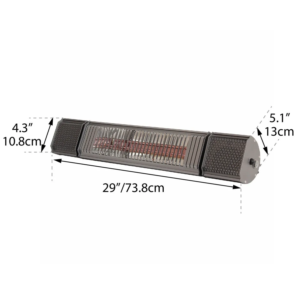 Outdoor Heater - Paramount Smart Electric Heater with Bluetooth Speakers, Gunmetal Grey, PH-100084