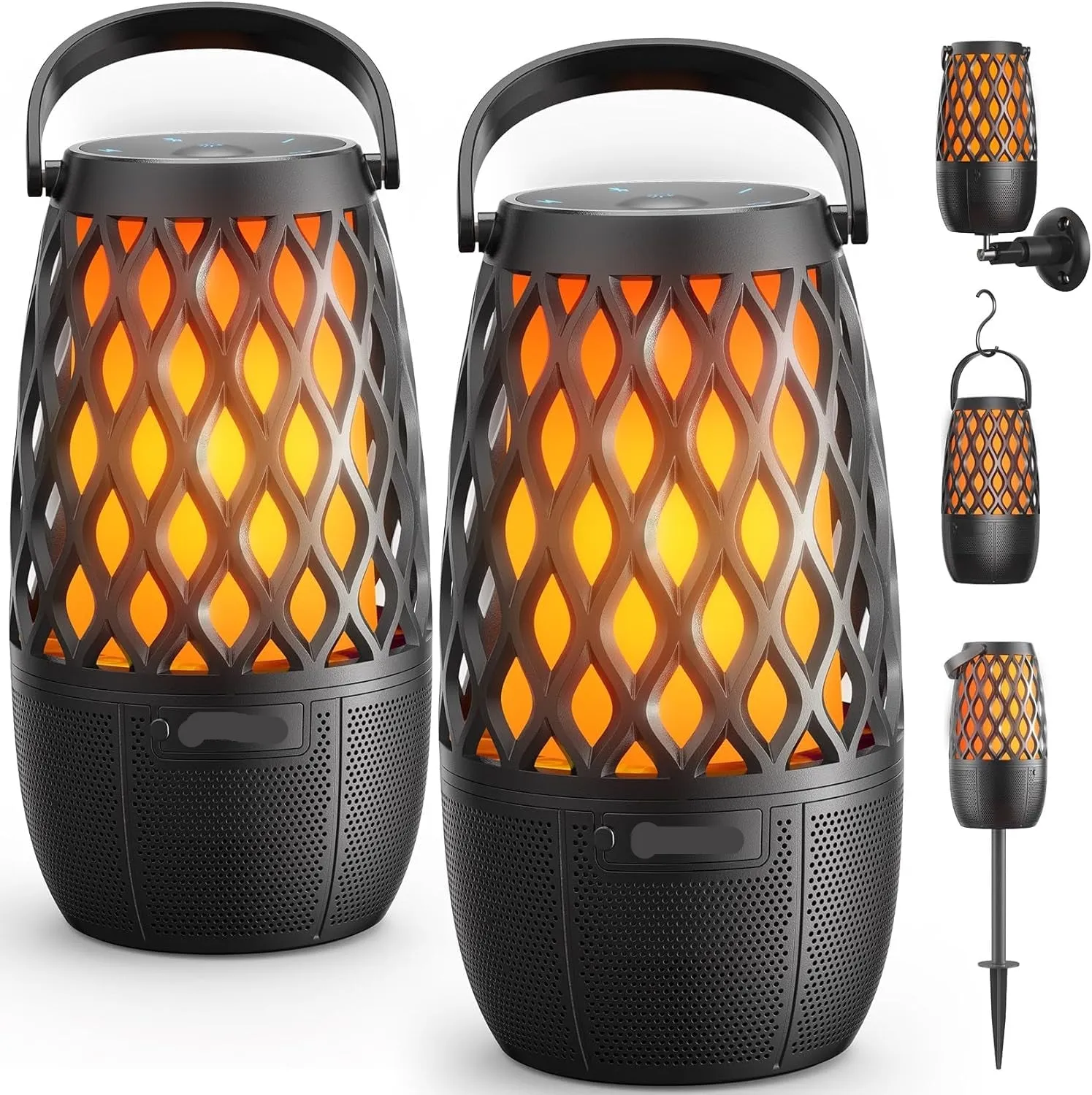 Outdoor Speakers Gift for Men Bluetooth Speaker with Lights Multi-Sync up to 100 Speakers Auto-Pairing HD Stereo Sound Cool Tech Gadgets for Him IPX5 Waterproof for Outside|Patio|Porch
