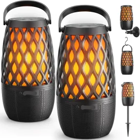 Outdoor Speakers Gift for Men Bluetooth Speaker with Lights Multi-Sync up to 100 Speakers Auto-Pairing HD Stereo Sound Cool Tech Gadgets for Him IPX5 Waterproof for Outside|Patio|Porch