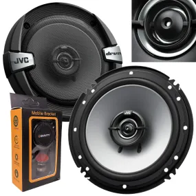 Pair of JVC Cs-DR162 DR Series 6.5 Inch 2-Way Coaxial Speakers (300 Watts Peak) - 2 Speakers   Gravity Magnet Phone Holder