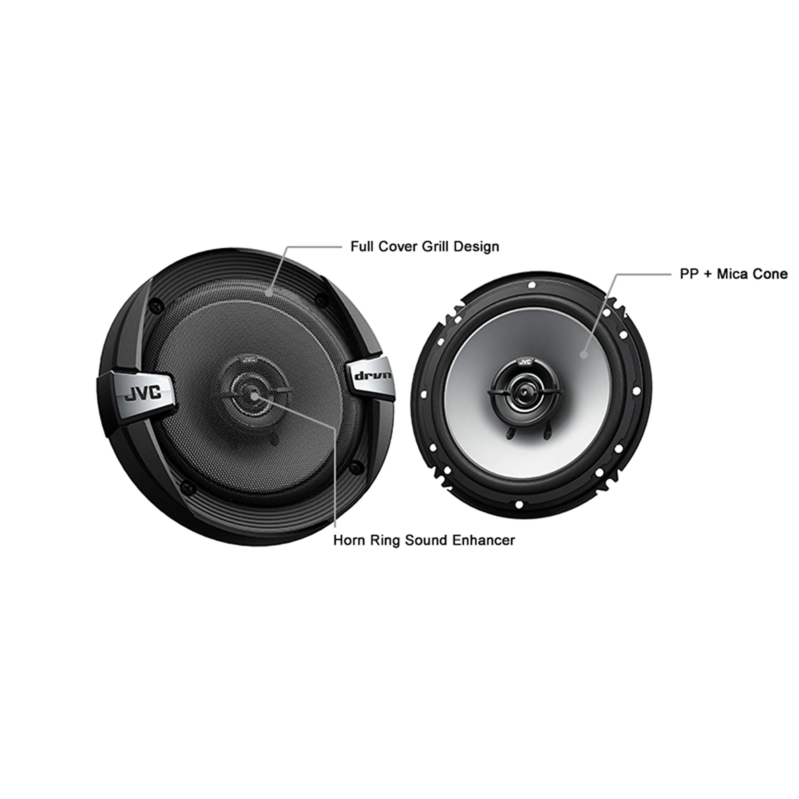 Pair of JVC Cs-DR162 DR Series 6.5 Inch 2-Way Coaxial Speakers (300 Watts Peak) - 2 Speakers   Gravity Magnet Phone Holder