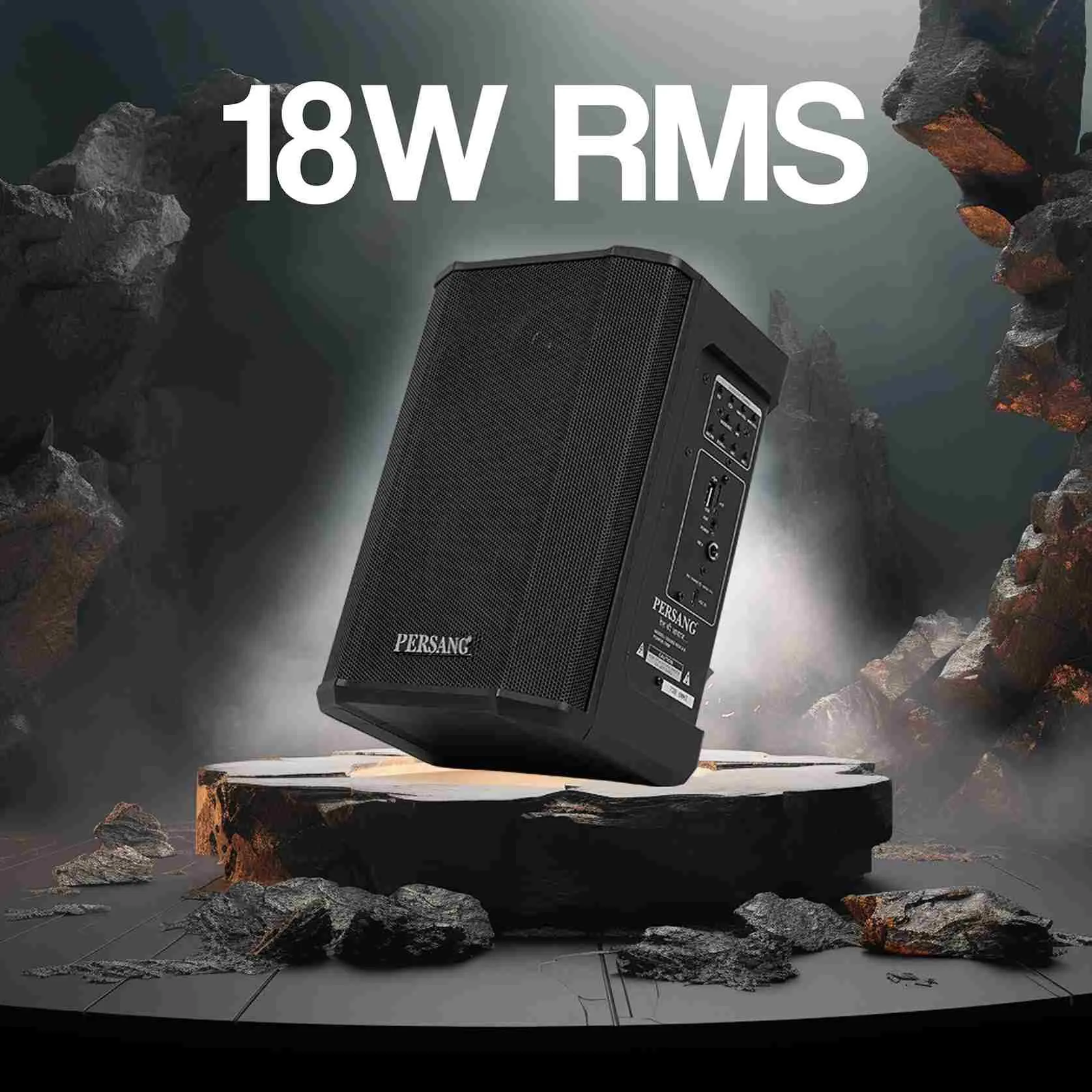 PERSANG Soundbox 2.0 Portable Bluetooth Speaker with UHF Wireless Microphone (Black) | 13.97 cm Woofers | Upto 3 Hrs Playback Time | Deep Bass Speaker | 6 EQ Modes | 18 W RMS/180 PMPO | Bluetooth Party Speaker
