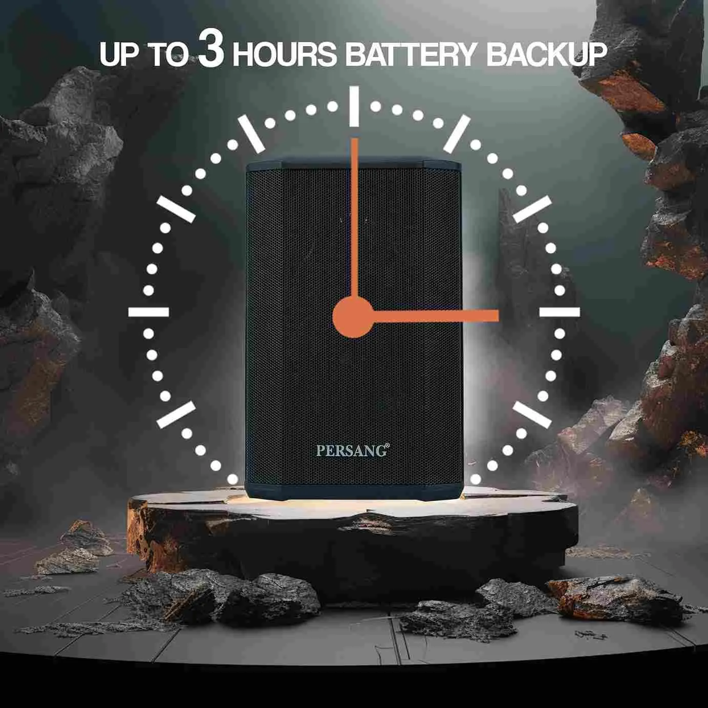 PERSANG Soundbox 2.0 Portable Bluetooth Speaker with UHF Wireless Microphone (Black) | 13.97 cm Woofers | Upto 3 Hrs Playback Time | Deep Bass Speaker | 6 EQ Modes | 18 W RMS/180 PMPO | Bluetooth Party Speaker