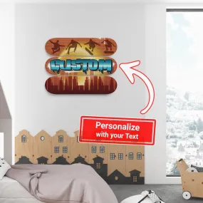 Personalized Astounding Skateboarding City Skateboard Wall Art