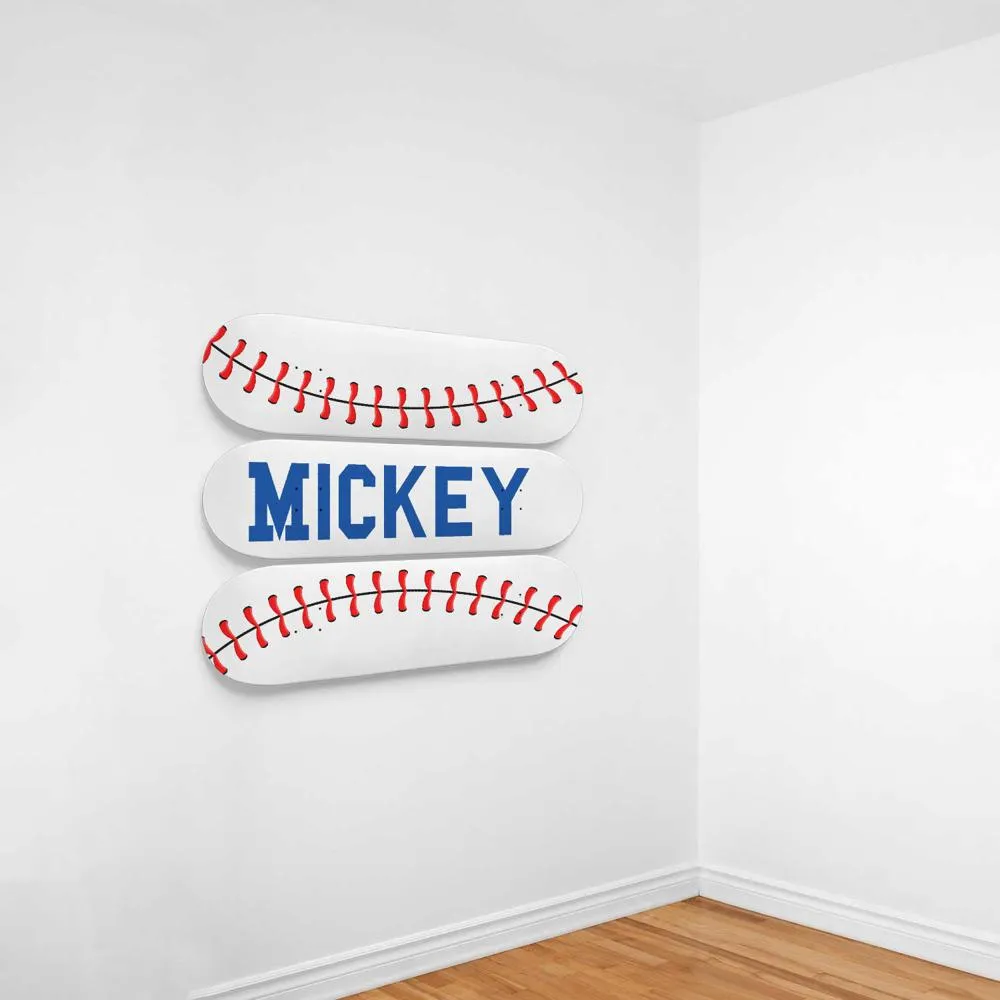 Personalized Baseball with Name Skateboard Wall Art