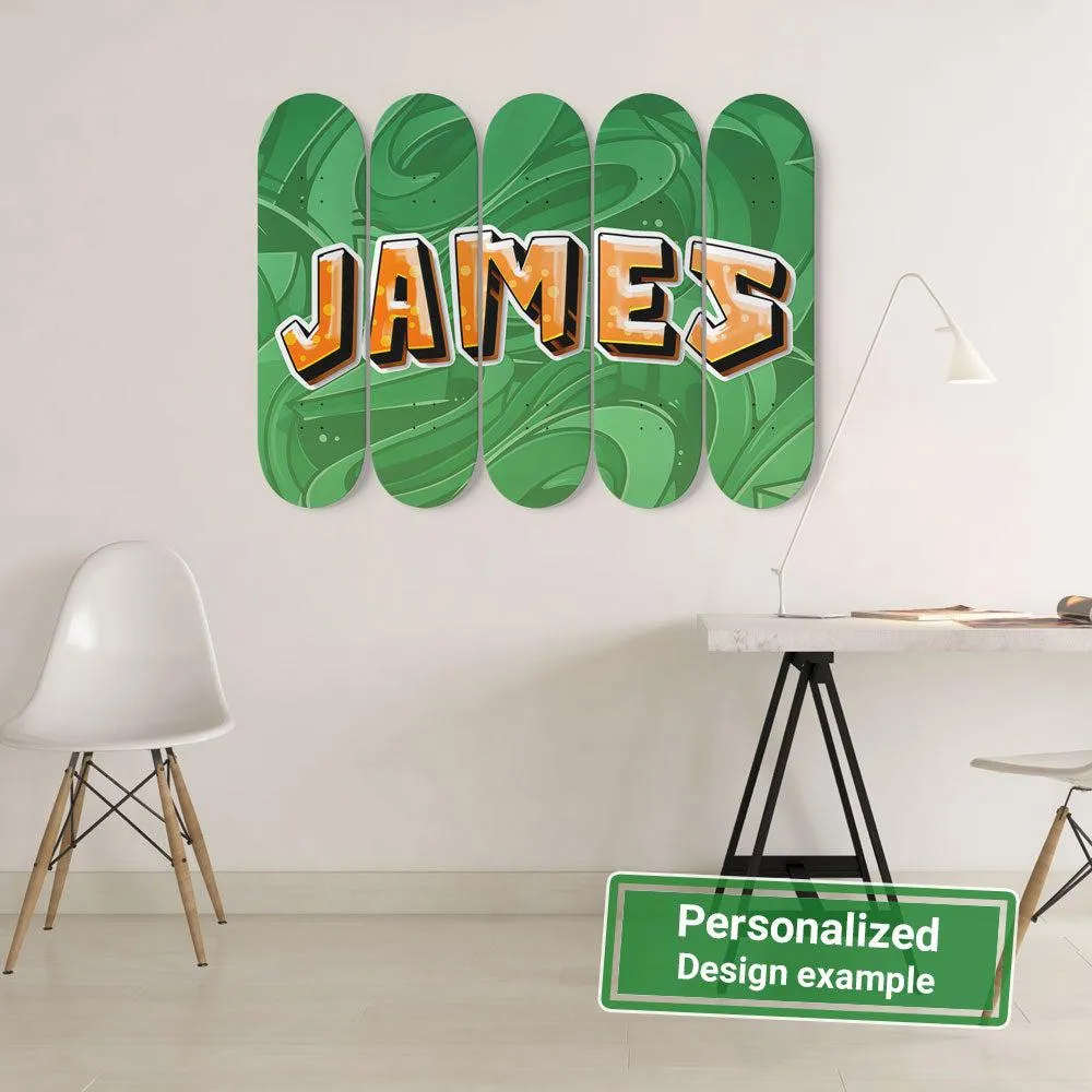 Personalized Wonderful Graffiti Abstract Background Skateboard Wall Art