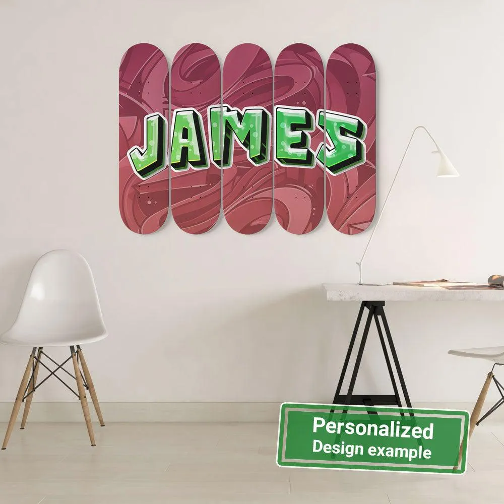 Personalized Wonderful Graffiti Abstract Background Skateboard Wall Art