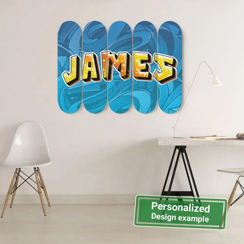 Personalized Wonderful Graffiti Abstract Background Skateboard Wall Art