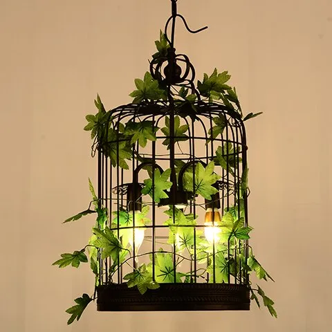 Plant chandelier net red music western restaurant coffee bar hot pot shop lighting creative cherry blossom green plant retro