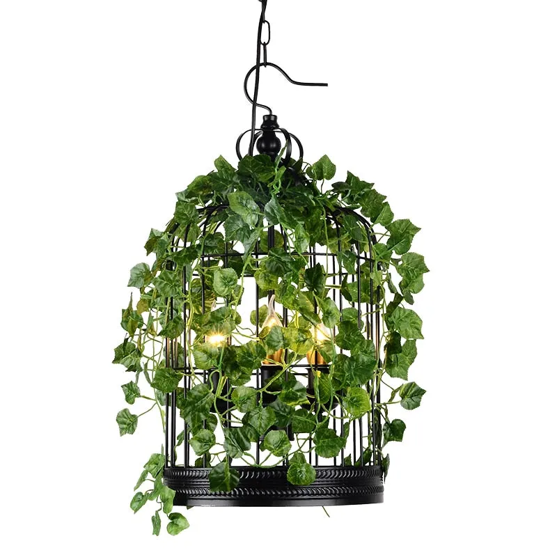 Plant chandelier net red music western restaurant coffee bar hot pot shop lighting creative cherry blossom green plant retro