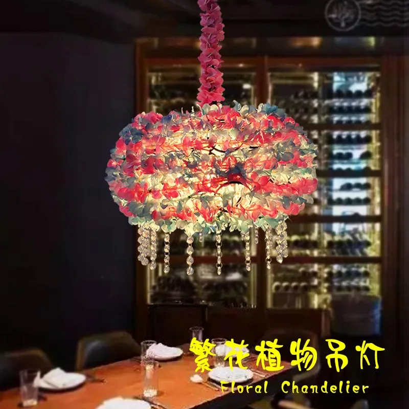 Plant Chandelier Net Red Music Western Restaurant Coffee Bar Hot Pot Shop Lighting Creative Cherry Blossom Pendant Light