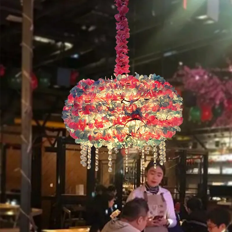 Plant Chandelier Net Red Music Western Restaurant Coffee Bar Hot Pot Shop Lighting Creative Cherry Blossom Pendant Light